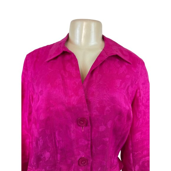Jones New York Collection Women's Pink Textured Button-Front Blazer Jacket Sz 8 - Picture 4 of 8